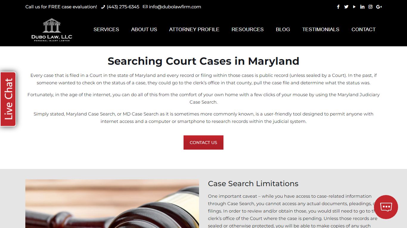 Maryland Case Search | Personal Injury Law Firm in Baltimore